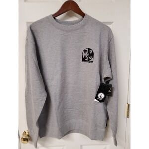 VOLCOM Men's Gray Classic Fit Crewneck Sweatshirt Medium Skatewear Surfwear Snow
